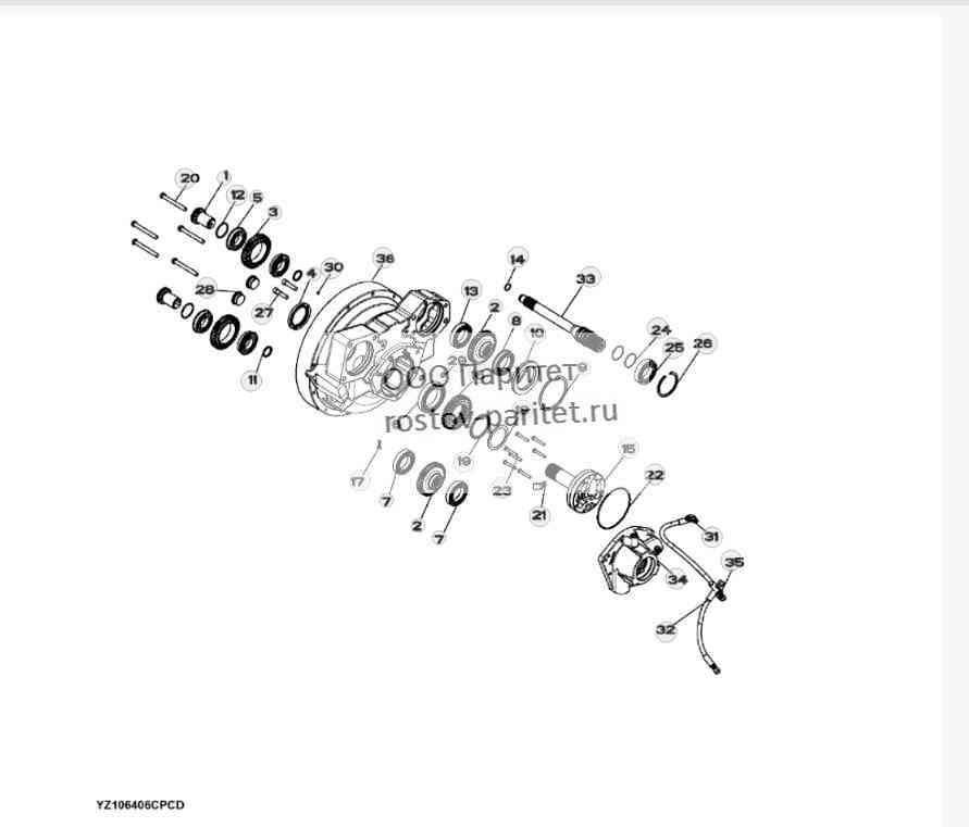 YZ106406 ГРУППА ПЕРЕДНЕЙ КРЫШКИ YZ106406 